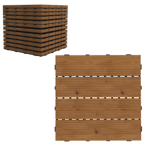 Outsunny Piastrelle per terrazza - caillebotis - Set di 12 pezzi, Superficie Massima 1,08 m²- incastrabili, Installazione molto Semplice