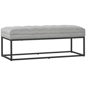 Homcom Panca in Stile Industriale, Panca per il Letto, Gambe in Metallo, Rosa + Nero