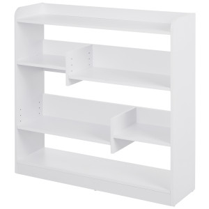 Homcom Libreria a scaffale Mobile da Archiviazione dim. 90L x 24l x 91H cm 4 Livelli 3 Pannelli posteriori Pannelli di Particelle Bianco
