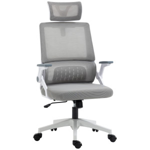 Vinsetto Sedia da Ufficio Sedia da Scrivania, Sedia da Ufficio Regolabile in Altezza, 1 Poggiatesta, 58 x 61 x 119 cm. Nero