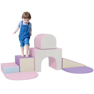 Homcom 7PCS Modulo motricità bambino percorso motricità bambino in schiuma EPE per bambini in età prescolare, multicolore