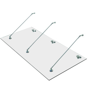 Homcom Pensilina in Vetro per Porta d'Ingresso in Acciaio Inossidabile e Vetro Temperato, 200x90 cm, Trasparente   Aosom Italy