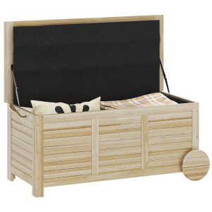 Outsunny Baule da Esterno 185L a 2 Ruote con Telo Interno e Coperchio, in Legno di Abete, 110x50x50 cm, color Legno