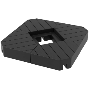 Outsunny Set 4 Mattonelle Base per Ombrellone a Braccio Riempibili con Acqua o Sabbia fino a 80 kg, Nero