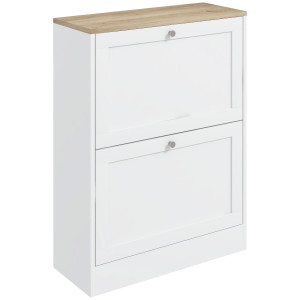 Homcom Mobile a scarpe 12 paia, mobile d'ingresso con 2 cassetti ribaltabili e ripiani regolabili, 60 x 24 x 80 cm, bianco   Aosom Italy