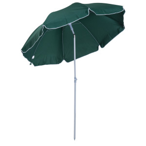 Outsunny Ombrellone da Esterno, Giardino, Terrazza Portatile Φ220cm con Tettuccio Inclinabile in Poliestere Verde Scuro Aosom