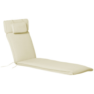 Outsunny Cuscino per Sdraio Lettino Prendisole da Giardino 198x53x5cm Bianco Crema Aosom