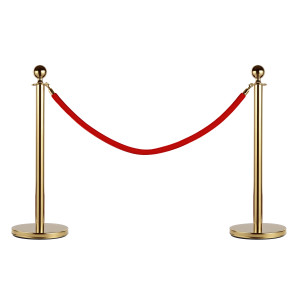 Homcom Colonnine Segnapercorso in Acciaio Inox con Corde Rosse per Eventi e Cerimonie Paletti di Delimitazione Eleganti e Resistenti Aosom