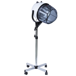 Homcom Casco Asciugacapelli Professionale Portatile con Ruote Girevoli, Altezza e Temperatura Regolabili Timer 60 Minuti, 65x65x115-165cm Aosom