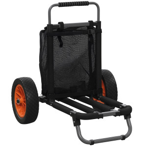 Sportnow Carrello da Spiaggia Pieghevole con Tasca in Rete, Manico Telescopico e Cavalletto, 82x67x81 cm
