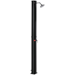 Outsunny Doccia Solare Riscaldata 55° per Esterno con Serbatoio da 35 Litri e Miscelatore, Nero Aosom
