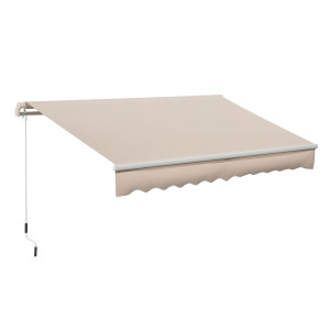 Outsunny Tenda da Sole a Bracci Avvolgibile per Esterno con Apertura a Manovella, 295x200 cm, Beige   Aosom Italy