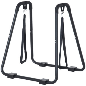 Homcom Dip Station Parallele con Passanti e Maniglie Imbottite in Acciaio 90 x 81 x 92.5cm Nero Aosom