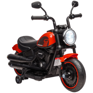 Homcom Moto Elettrica Bambini 18-36 Mesi, Rotelle Stabili, Fanale Luminoso, 76x42x57 cm - Rosso e Nero Aosom