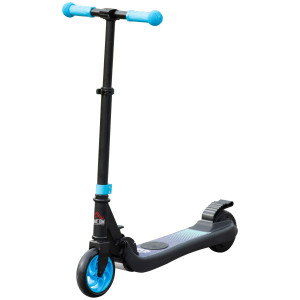 Homcom Monopattino Elettrico Pieghevole per Bambini 6+ Anni ad Altezza Regolabile, 71x36.5x75-80 cm, Nero e Azzurro Aosom