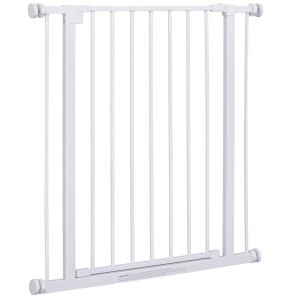 Pawhut Cancelletto di Sicurezza per Bambini e Animali Domestici Bianco 76 x 72-82 cm Aosom