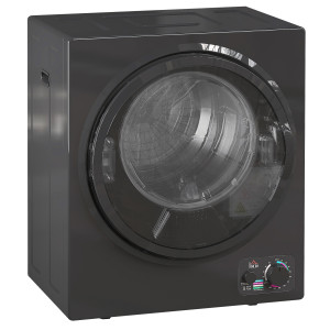 Homcom Asciugatrice elettrica portatile 850W, capacità 33L 4 programmi di funzionamento, acciaio inox, 49 x 40,5 x 60 cm, nero   Aosom Italy