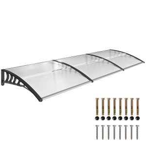 Outsunny Tenda da Sole Curva con Viti e Bulloni Inclusi, in Policarbonato, PP e Alluminio, 122x89x24 cm Aosom