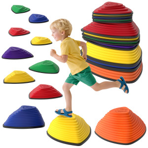 Aiyaplay Set di 11 Trittsteine, Design antiscivolo, per interni & esterni, impilabile, Colorato   Aosom Italy