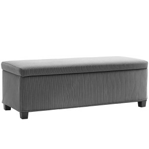 Homcom Panchina Pieghevole con Spazio di Archiviazione Capacità di 84 L 112x42x40 cm Rivestito in Velluto Piede del Letto per Soggiorno Camera da