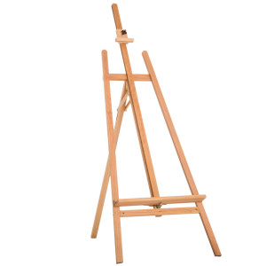 Homcom Cavalletto per Pittura Treppiede con Supporto per Tela Regolabile in Legno di Faggio, 65x68x174-230 cm   Aosom Italy