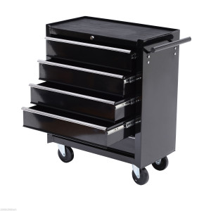 Homcom Cassettone per Utensili, Armadietto per Utensili, mobile, 5 cassetti, Acciaio, Nero   Aosom Italy
