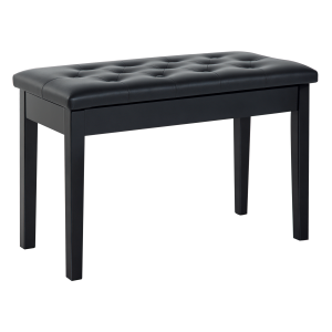 Homcom Sgabello Panchetta Panchina Sedia per Pianoforte con vano portaoggetti, Nero, Sgabelli Imbottiti 75x35x50 cm