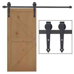 Homcom Kit Binario per Porta Scorrevole Singola Stile Rustico in Acciaio al Carbonio, Marrone