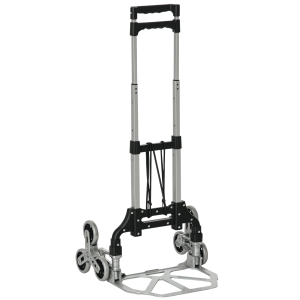 Durhand Carrello Portapacchi Pieghevole a 6 Ruote con Fune e Maniglia Estraibile, Carico Massimo 70 kg Aosom