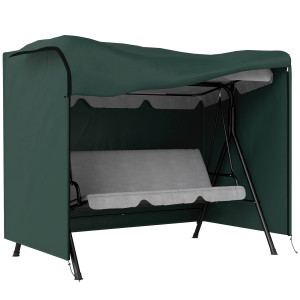 Outsunny Copertura per Dondolo in Tessuto Oxford Impermeabile Ani-Raggi UV, Telo per Dondolo, 205x124x164cm, Verde   Aosom Italy