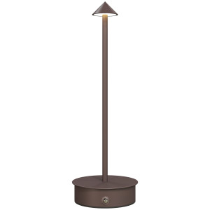 Homcom Lampada da Tavolo Touch Ricaricabile con USB, Regolabile 3000K/4500K/6500K, Autonomia 4-8 Ore, Caffè   Aosom Italy