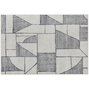Homcom Tappeto Moderno Antiscivolo a Linee Geometriche, in Poliestere Multicolore, 230x160x0.7 cm   Aosom Italy