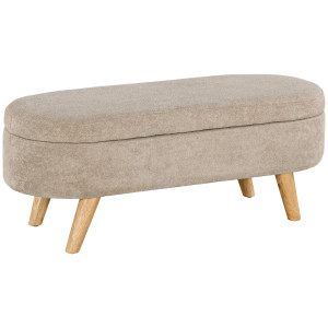 Homcom Panca Fondo Letto in Tessuto Vellutato con Spazio Portaoggetti e Braccioli, struttura in legno e piedini in plastica, Grigio  Aosom Italy