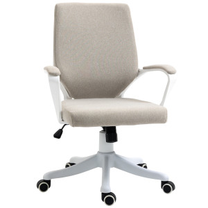 Vinsetto Sedia Moderno da Ufficio Ergonomica con Altezza Regolabile e Funzione Dondolo, Seduta Imbottita, 62x69x92-100cm, Beige   Aosom Italy