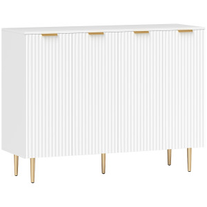 Homcom Credenza da cucina con armadi a 2 ante e ripiano regolabile 120 x 40 x 90 cm, Bianco   Aosom Italy