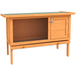 Pawhut Gabbia per Conigli Conigliera da Esterno in Legno di Abete 90 x 45 x 65cm