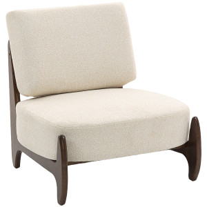 Homcom Poltrona da salotto in chenille, con cuscino spesso e seduta imbottita, 72 x 73,5 x 81 cm, Crema   Aosom Italy