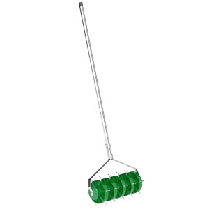 Outsunny Rullo Aeratore versatile per Prato con Punte e Manico Smontabile in Tre Pezzi, Verde   Aosom Italy
