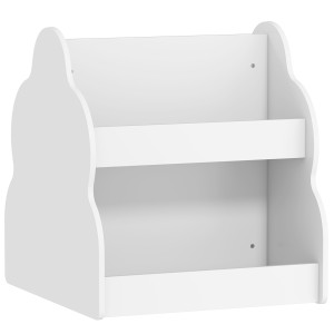 Aiyaplay Scaffale per bambini, a 2 livelli con ruote, 4 ripiani, 54x50x56 cm, Bianco   Aosom Italy