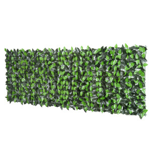 Outsunny Rotolo Siepe Artificiale Finta Sempreverde Artificiale Sintetica ,Siepe Finta Siepe Artificiale 1×3m Recinzione Aosom