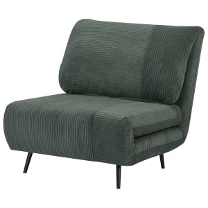 Homcom Poltrona Letto 2 in 1 Singola, Schienale Regolabile su 3 Livelli e Imbottito, Struttura in Legno e Acciaio Aosom