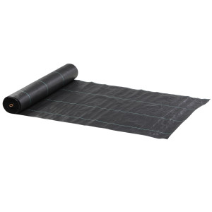 Outsunny Telo per Pacciamatura 50x2 m Traspirante e Anti-UV in Polipropilene Nero