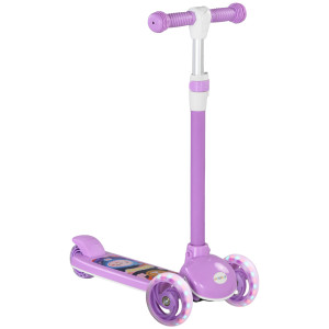 Aiyaplay Monopattino Bambini con Ruote LED, Guida Morbida, Manubrio Regolabile, Lilla   Aosom Italy