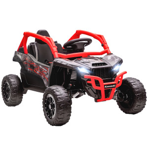 Aiyaplay Auto Elettrica per Bambini 12 V con Licenza Kawasaki Teryx KRX 1000 Telecomando Sospensione Posteriore Rosso   Aosom Italy