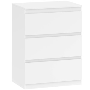 Homcom Cassettiera con 3 cassetti, in truciolato, 60cm x 40cm x 79cm Bianco   Aosom Italy