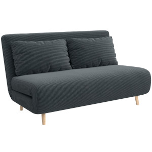 Homcom Divano letto, con schienale regolabile in 3 posizioni, tessuto a coste, fino a 120 kg, 141 x 90 x 81 cm, Grigio scuro   Aosom Italy