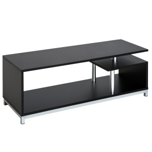 Homcom Mobile Porta tv design unico in Legno, Salotto Ingresso Supporto da tavolo TV Nero Aosom