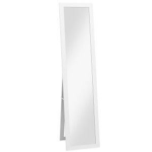 Homcom Specchio con Cornice in MDF con Piedini e Ganci per Utilizzo a Muro o a Parete, 37x40x155 cm Aosom