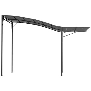 Outsunny Pergola con estensione del tetto richiudibile resistente agli agenti atmosferici 3 x 2,5 m Grigio scuro   Aosom Italy
