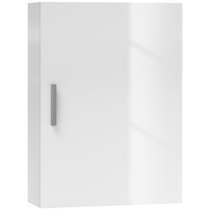 Homcom Mobiletto Armadietto Bagno Pensile da Parete in Legno con 3 Ripiani Regolabili in Vetro su 3 Livelli, 40x15x55 cm, Bianco Aosom Italy